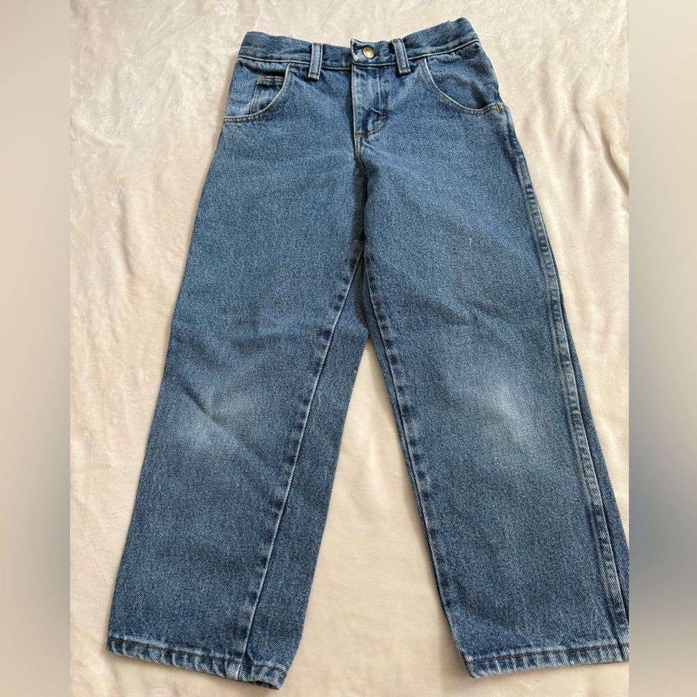 Blue Straight-Leg Denim Jeans
